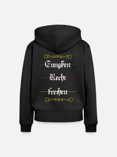 Einigkeit, Recht, Freiheit - Frauen Premium Bio Zip Hoodie - Schwarz