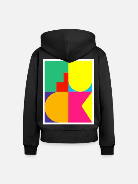 Pop-Art-F-Wort - Frauen Premium Bio Zip Hoodie - Schwarz