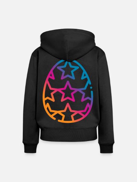 Buntes Osterei Ostern - Frauen Premium Bio Zip Hoodie - Schwarz