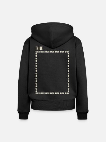 Denken Sie außerhalb der Boxen - Frauen Premium Bio Zip Hoodie - Schwarz