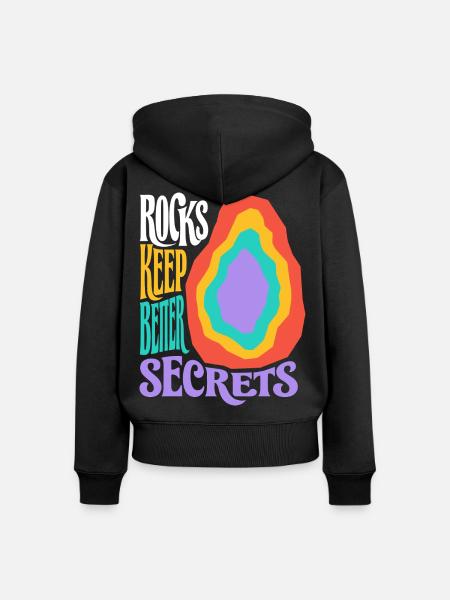 Geologie – Rocks Keep Better Secrets - Frauen Premium Bio Zip Hoodie - Schwarz