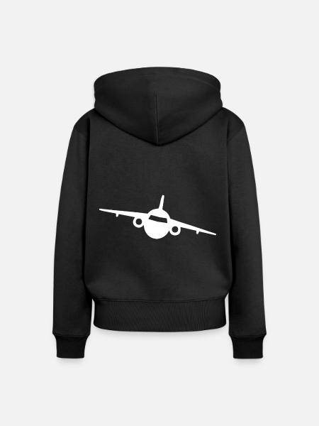 Flugzeug - Frauen Premium Bio Zip Hoodie - Schwarz