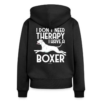 Boxer Therapy 13 - Women's Premium Organic Zip Hoodie - black - Back - Julia (174cm)