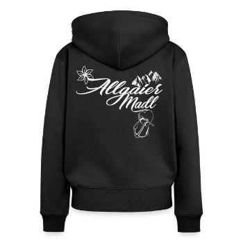 Allgäuer Madl trachten t shirt geschenk - Frauen Premium Bio Zip Hoodie - Schwarz - Hinten - Julia (174cm)