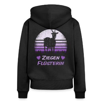 Ziegen Flüsterin Ziege Bäuerin Landwirtin Geschenk - Frauen Premium Bio Zip Hoodie - Schwarz - Hinten - Julia (174cm)