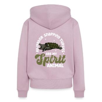 My Spirit Animal - Alligator Turtle - Women's Premium Organic Zip Hoodie - dusky pink - Back - Julia (174cm)