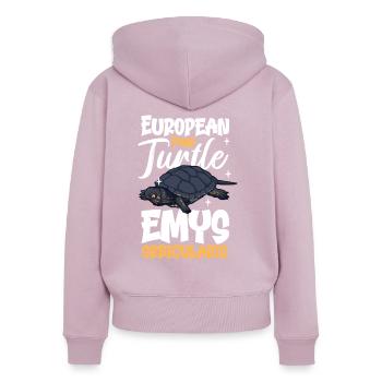 European pond turtle - Women's Premium Organic Zip Hoodie - dusky pink - Back - Julia (174cm)