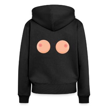 Brüste Titten Boobs tits - Frauen Premium Bio Zip Hoodie - Schwarz - Hinten - Julia (174cm)