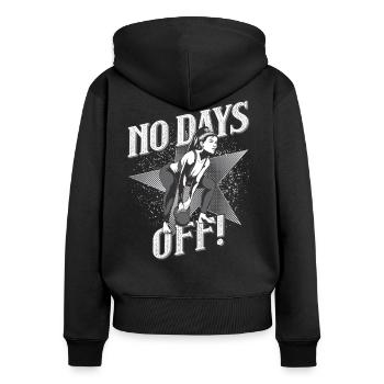 No Days off - Gym Fitness Bodybuilding Training - Frauen Premium Bio Zip Hoodie - Schwarz - Hinten - Julia (174cm)