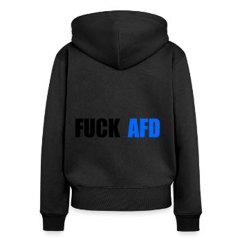 Fuck afd - Women's Premium Organic Zip Hoodie - black - Back - Julia (174cm)
