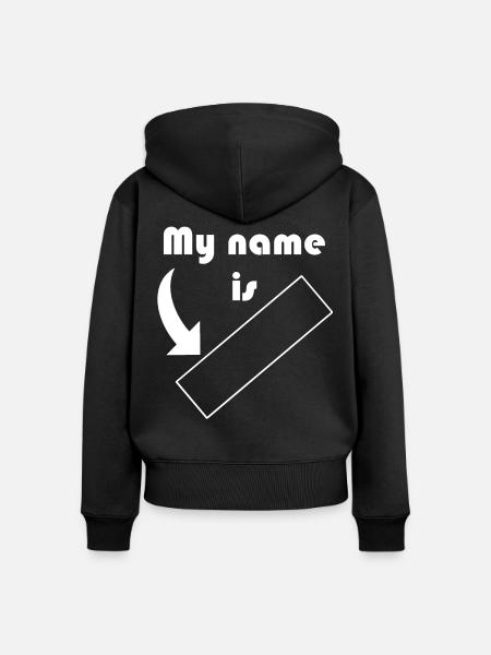 Mein Name ist ... anpassbar - Frauen Premium Bio Zip Hoodie - Schwarz