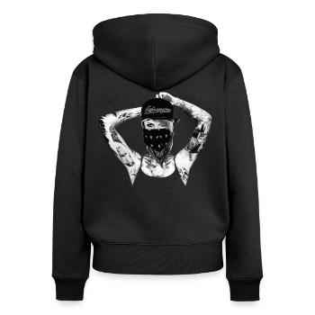 Tattoo perfekt für Gsiberger Frauen als Geschenk - Frauen Premium Bio Zip Hoodie - Schwarz - Hinten - Julia (174cm)