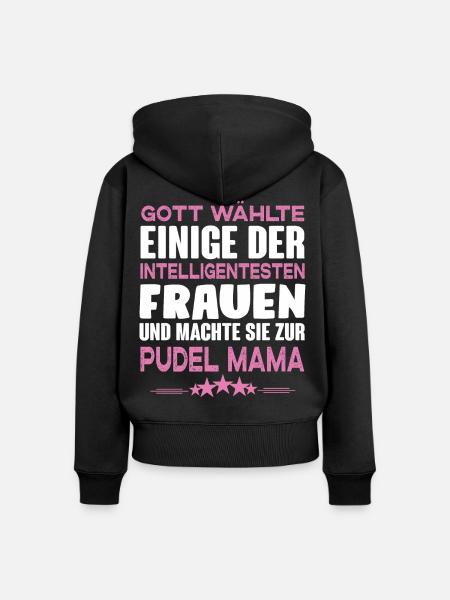 Pudel - Frauen Premium Bio Zip Hoodie - Schwarz