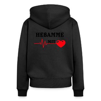 Hebamme mit Herz Midwife Pflegekräfte Geburtshilfe - Frauen Premium Bio Zip Hoodie - Schwarz - Hinten - Julia (174cm)
