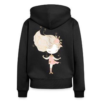 The Dreaming Girl's Secret Garden - Women's Premium Organic Zip Hoodie - black - Back - Julia (174cm)