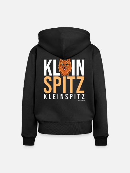 Kleinspitz - Frauen Premium Bio Zip Hoodie - Schwarz