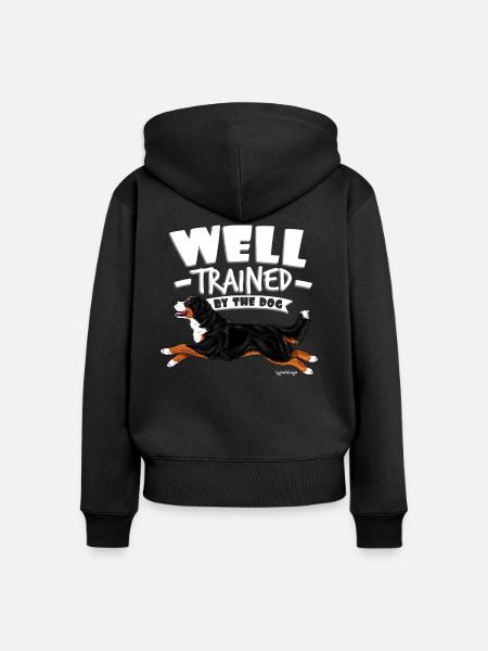 Berner Berner Ausgebildet - Frauen Premium Bio Zip Hoodie - Schwarz