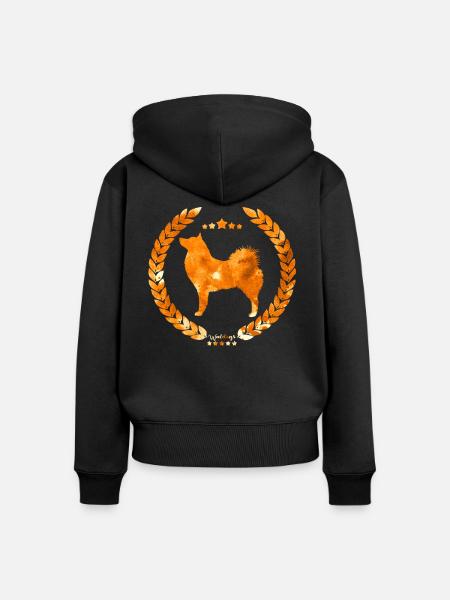 Finnische Spitzohrarmee Orange - Frauen Premium Bio Zip Hoodie - Schwarz