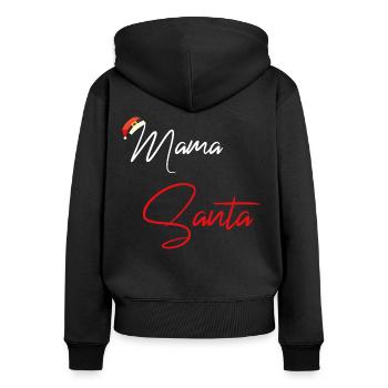 Maman noël - Sweat à capuche zippé Premium bio Femme - noir - Dos - Julia (174cm)
