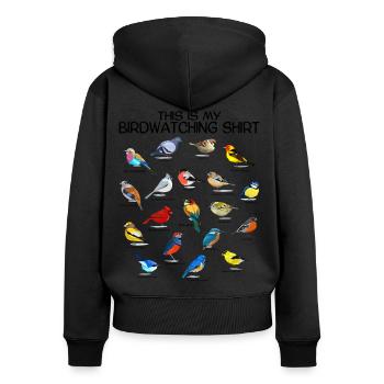 Observation des oiseaux Orinthologist Birdwatching Gift - Sweat à capuche zippé Premium bio Femme - noir - Dos - Julia (174cm)