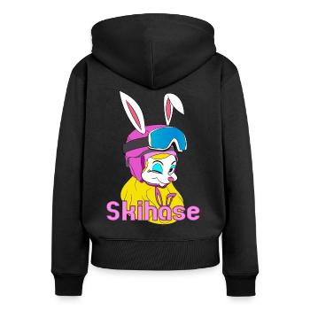 Ski rabbit apres ski winter vacation snowboard - Women's Premium Organic Zip Hoodie - black - Back - Julia (174cm)
