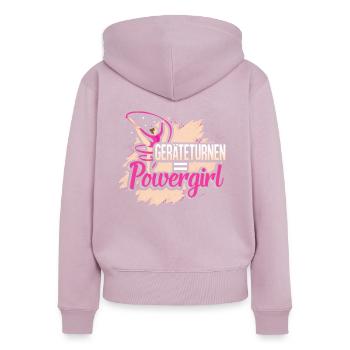 Geräteturnen Gymnastics - Frauen Premium Bio Zip Hoodie - Altrosa - Hinten - Julia (174cm)