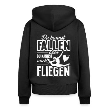 Geräteturnen Gymnastics - Frauen Premium Bio Zip Hoodie - Schwarz - Hinten - Julia (174cm)