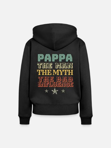 Soccer PAPPA - Frauen Premium Bio Zip Hoodie - Schwarz