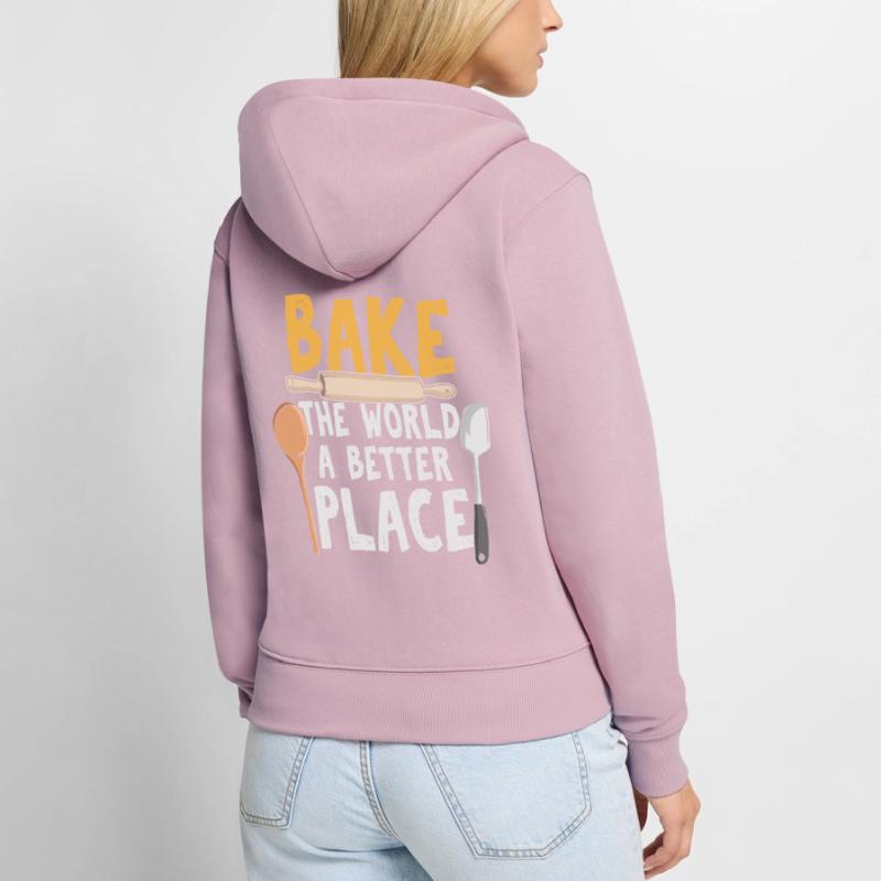 Backen als Leidenschaft Bäckerin oder Hobbybäcker Frauen Premium Bio Zip Hoodie