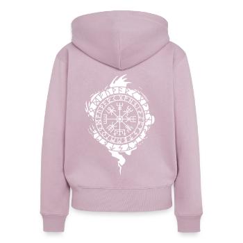 Wikinger Rune Mythologie - Frauen Premium Bio Zip Hoodie - Altrosa - Hinten - Julia (174cm)