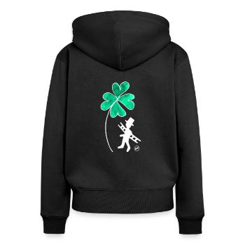 *BAM* be_lucky - Women's Premium Organic Zip Hoodie - black - Back - Julia (174cm)