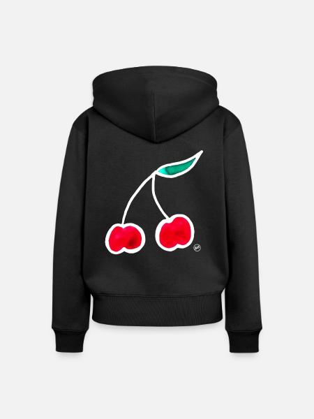 *BAM* be_cherry - Frauen Premium Bio Zip Hoodie - Schwarz