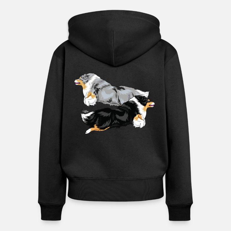 sheltiepair2 - Sweat à capuche zippé Premium bio Femme - noir
