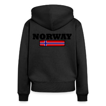 Norway - Women's Premium Organic Zip Hoodie - black - Back - Julia (174cm)