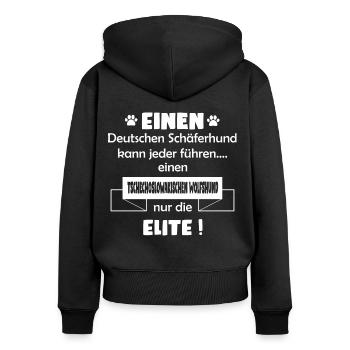 Tschechoslowakischer Wolfshund - Frauen Premium Bio Zip Hoodie - Schwarz - Hinten - Julia (174cm)