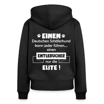 Entlebucher Sennenhund - Entlebucher - Frauen Premium Bio Zip Hoodie - Schwarz - Hinten - Julia (174cm)