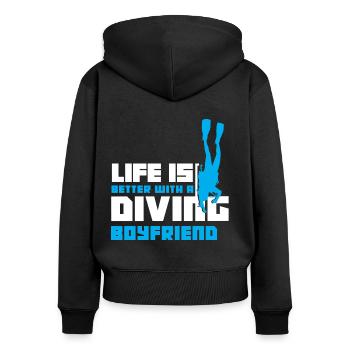 Relationship Gift Diving Girlfriend - Women's Premium Organic Zip Hoodie - black - Back - Julia (174cm)