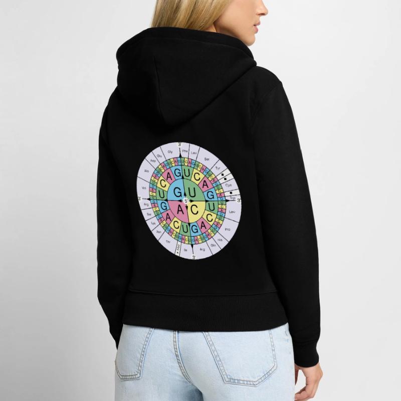 Biochimie RNA codon code soleil Sweat à capuche zippé Premium bio Femme