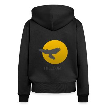 Bird of Prey Freedom - Women's Premium Organic Zip Hoodie - black - Back - Julia (174cm)