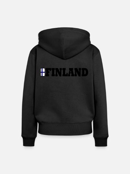 Finnland - Frauen Premium Bio Zip Hoodie - Schwarz
