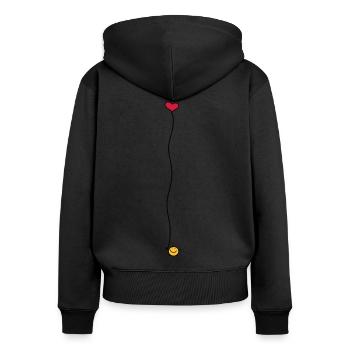 Ich schenk dir mein Herz - Frauen Premium Bio Zip Hoodie - Schwarz - Hinten - Julia (174cm)