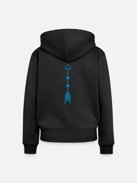 arrow amerindienne - Frauen Premium Bio Zip Hoodie - Schwarz
