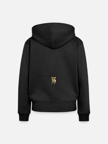 Fuchs Comic Cool Sommer - Frauen Premium Bio Zip Hoodie - Schwarz