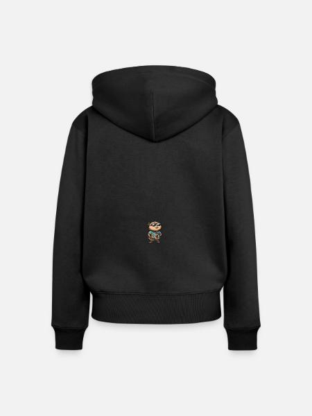 Biber Comic Cool Sommer - Frauen Premium Bio Zip Hoodie - Schwarz