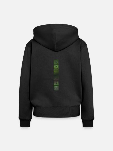 Natur | Symbol | Blumen | Muster - Frauen Premium Bio Zip Hoodie - Schwarz