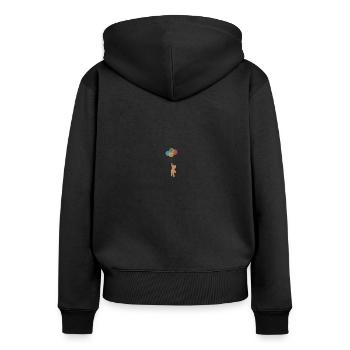 Teddy bear on balloons - Women's Premium Organic Zip Hoodie - black - Back - Julia (174cm)