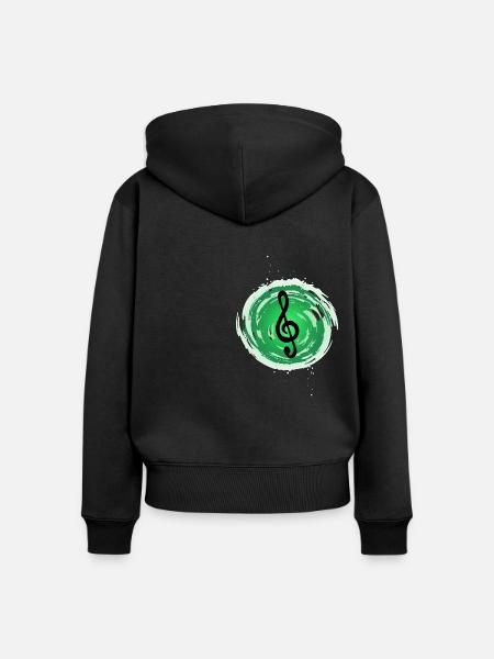 musikalisches Statement - Frauen Premium Bio Zip Hoodie - Schwarz