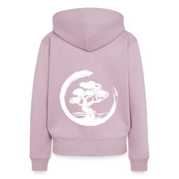 Bonsai - Frauen Premium Bio Zip Hoodie - Altrosa - Hinten - Julia (174cm)