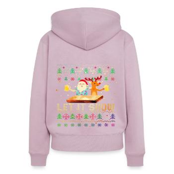Santa Claus Christmas Cocaine - Women's Premium Organic Zip Hoodie - dusky pink - Back - Julia (174cm)