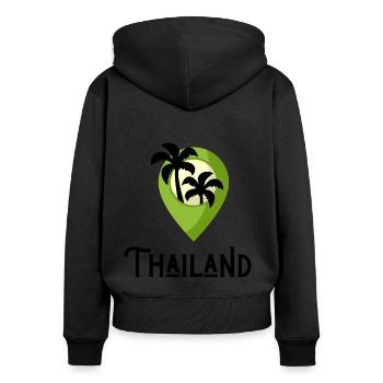 Thailand T-Shirts & Hoodies Gift Asia Fans - Women's Premium Organic Zip Hoodie - black - Back - Julia (174cm)